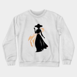 Elegance in Silhouette: The Lady In Black Crewneck Sweatshirt